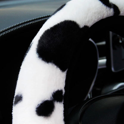 Cover Car Steering Cow Pattern