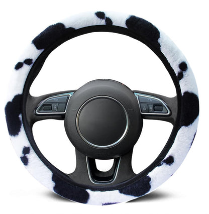 Cover Car Steering Cow Pattern